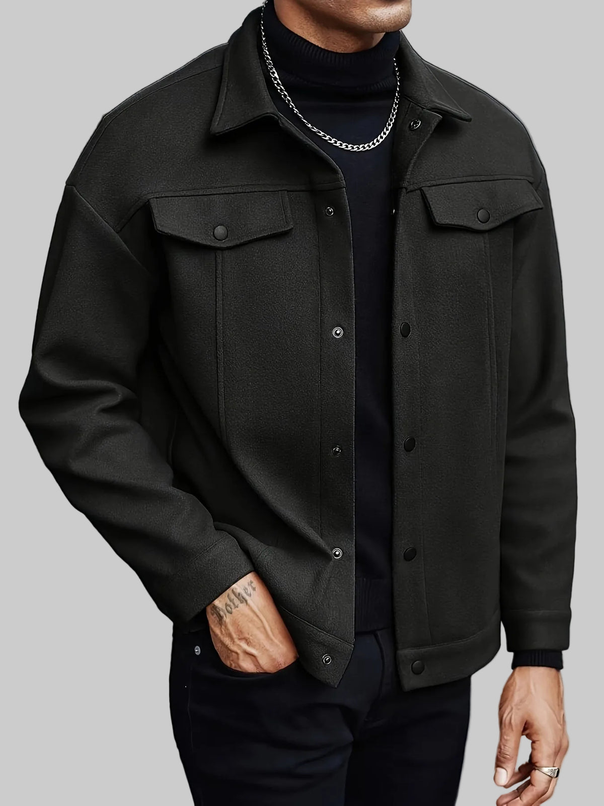 Men’s Trucker Jacket with Press-Stud Fastening – Hartwell