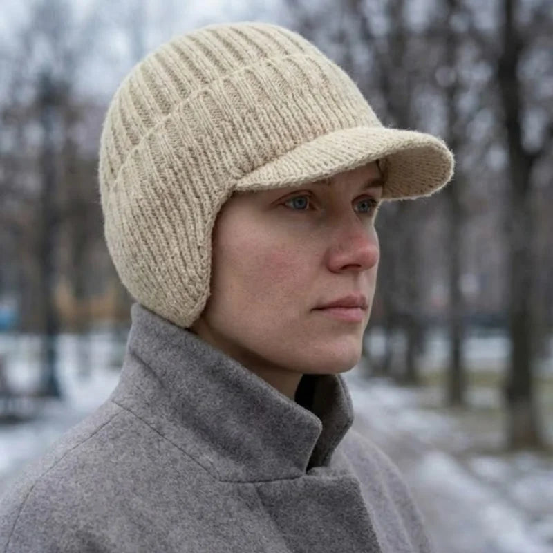 Unisex Knitted Winter Hat with Peak & Ear Coverage – Northwick