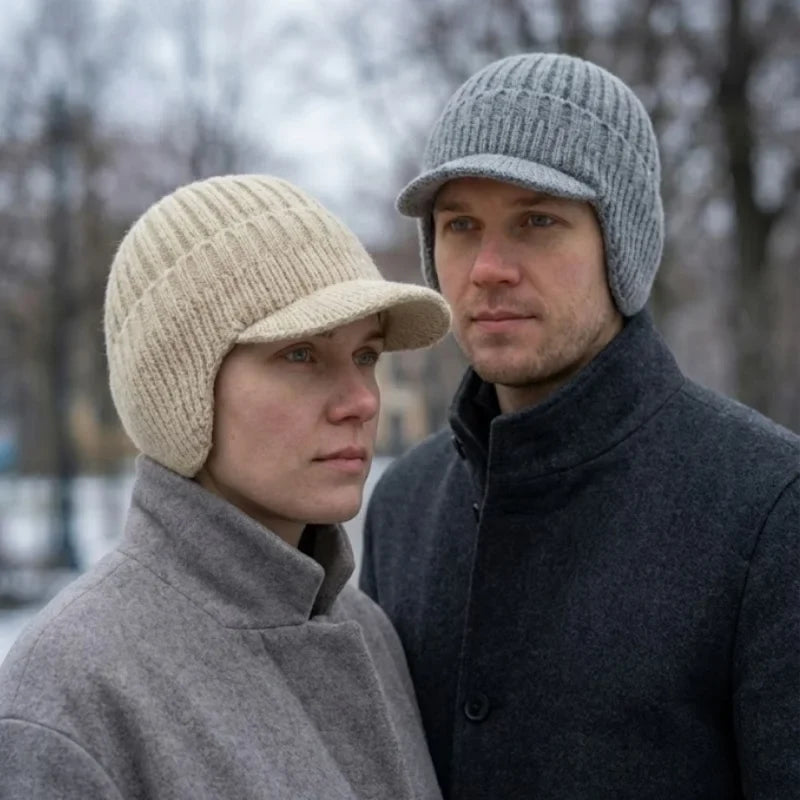 Unisex Knitted Winter Hat with Peak & Ear Coverage – Northwick