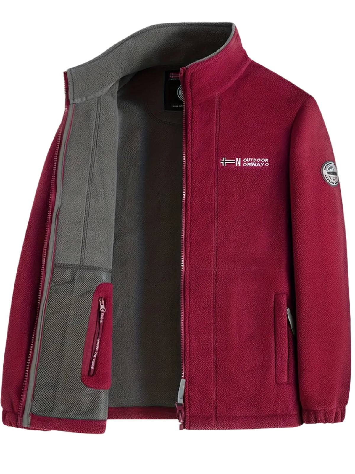 Men’s Full-Zip Fleece Jacket with Stand Collar – Alderwick