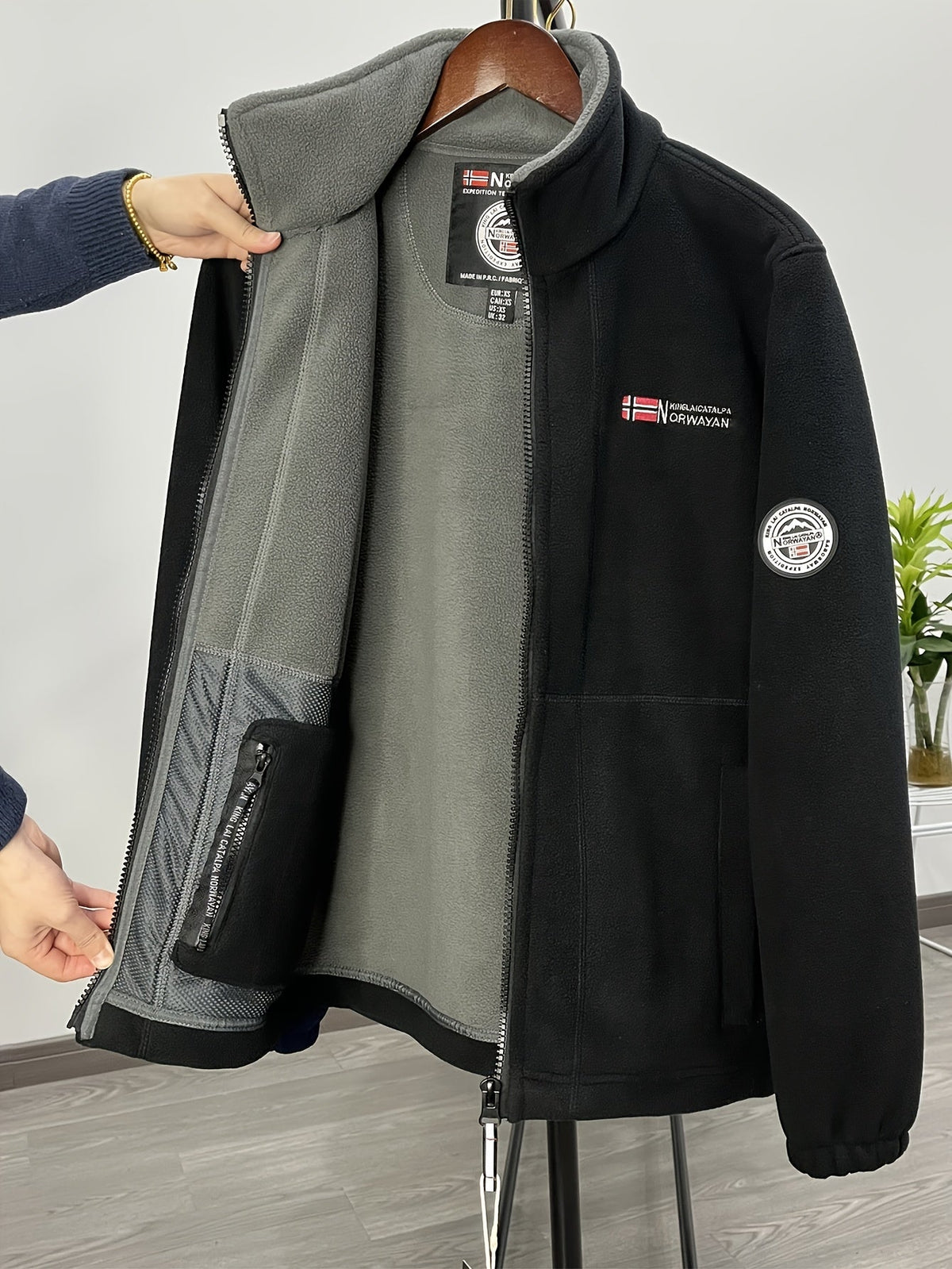 Men’s Full-Zip Fleece Jacket with Stand Collar – Alderwick