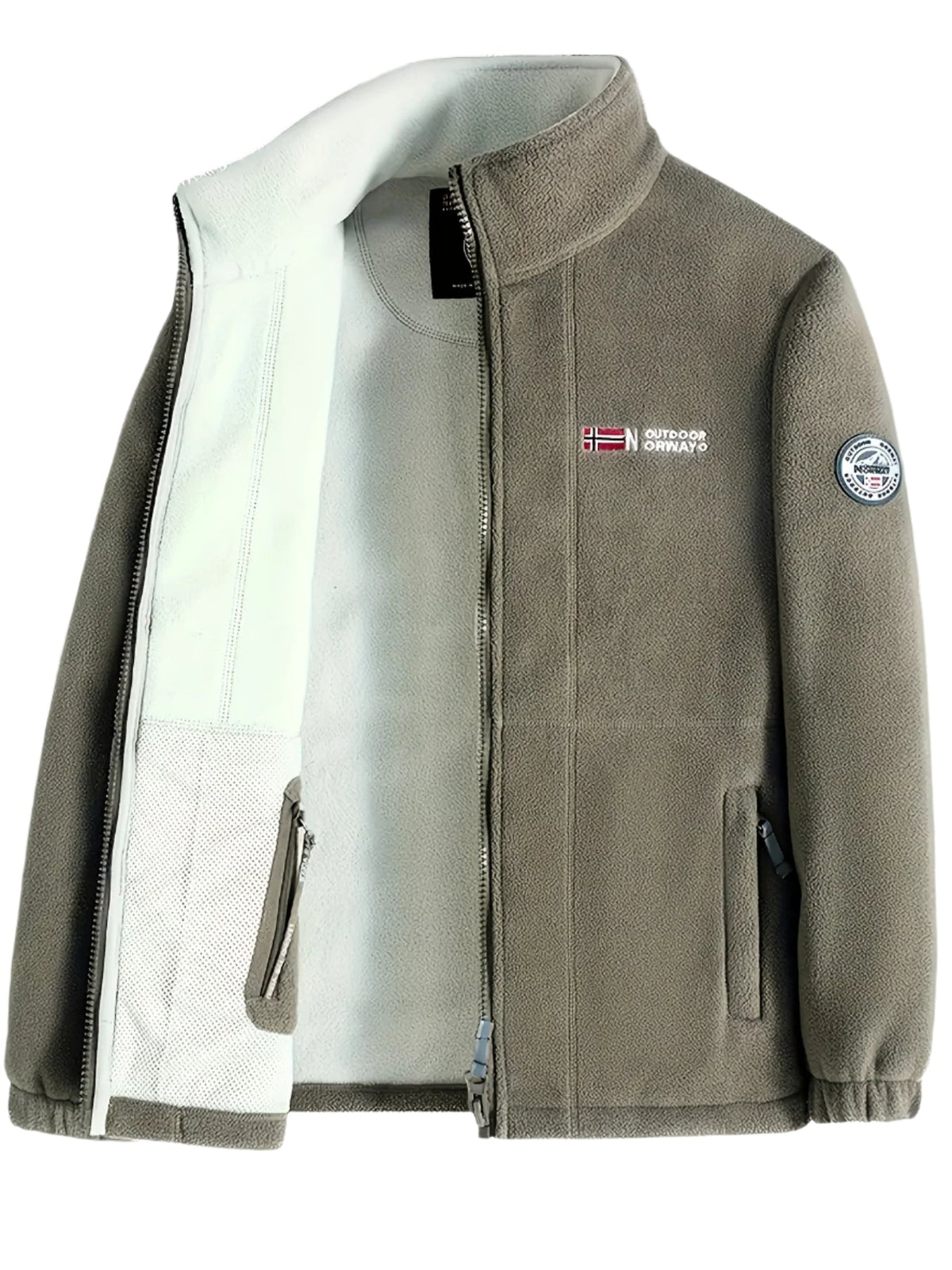 Men’s Full-Zip Fleece Jacket with Stand Collar – Alderwick