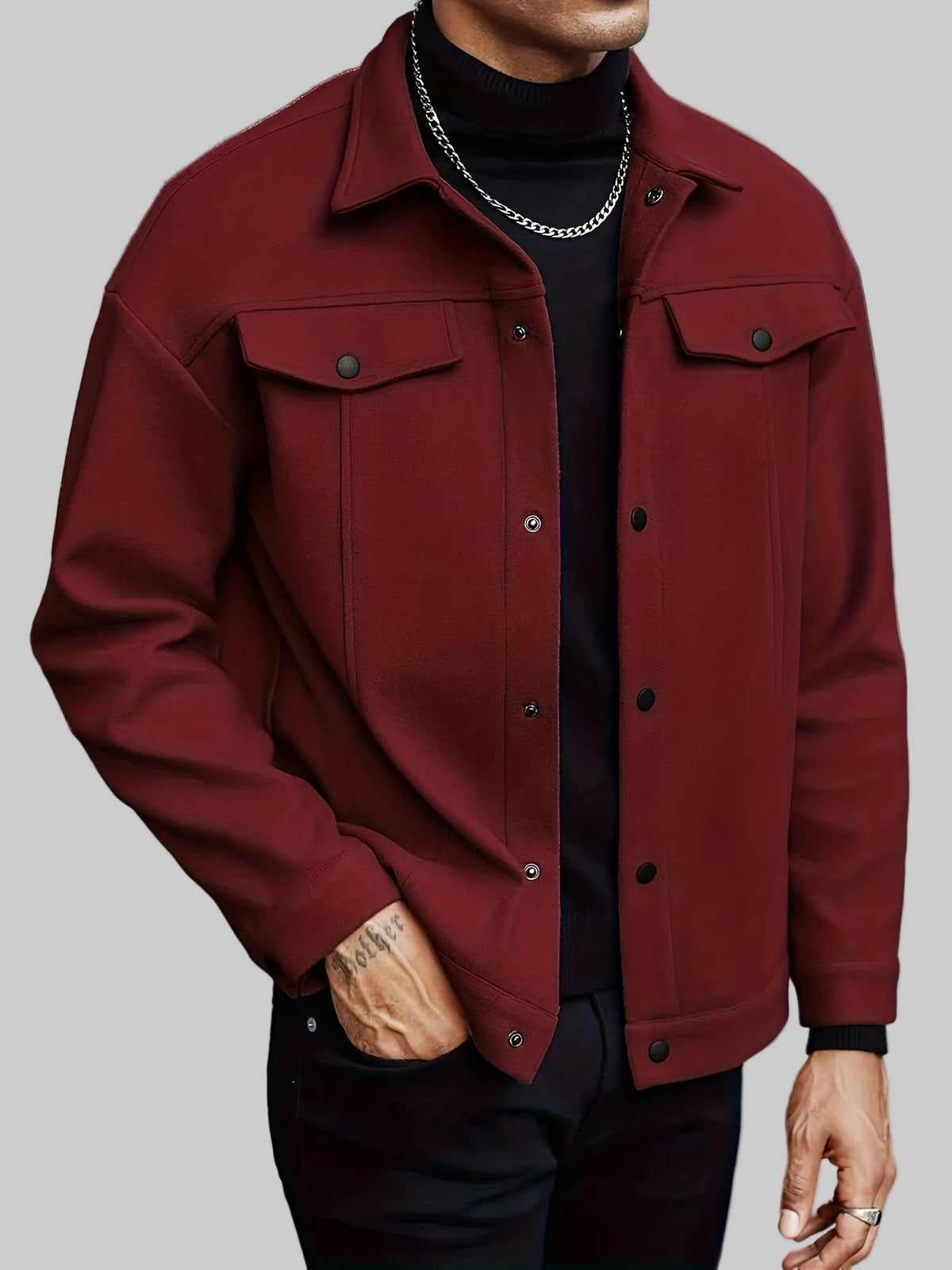 Men’s Trucker Jacket with Press-Stud Fastening – Hartwell