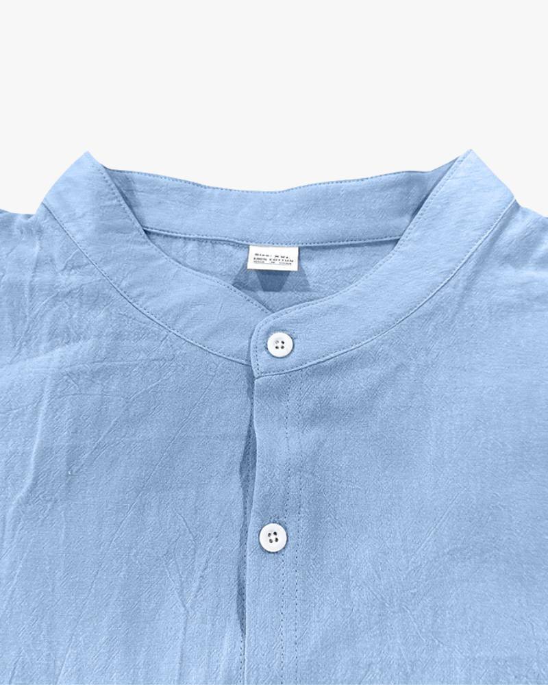 Éloi – Chemise col mao en lin - OPLX - Atelier Opulence
