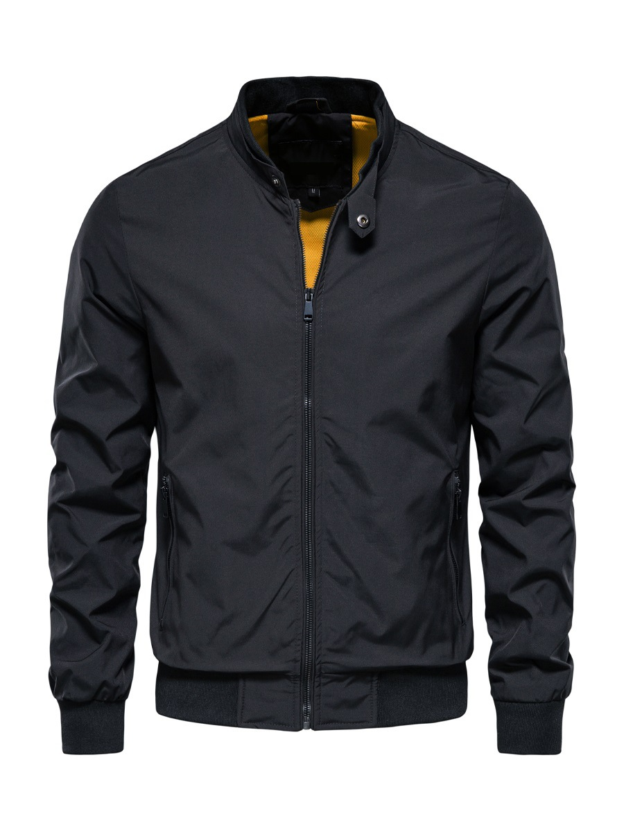 Men’s Zip-Up Bomber Jacket with Stand Collar – Kingsley