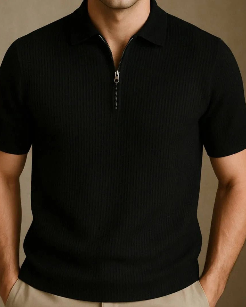 Marceau Polo Zippée Raffinée - OPLX - Atelier Opulence