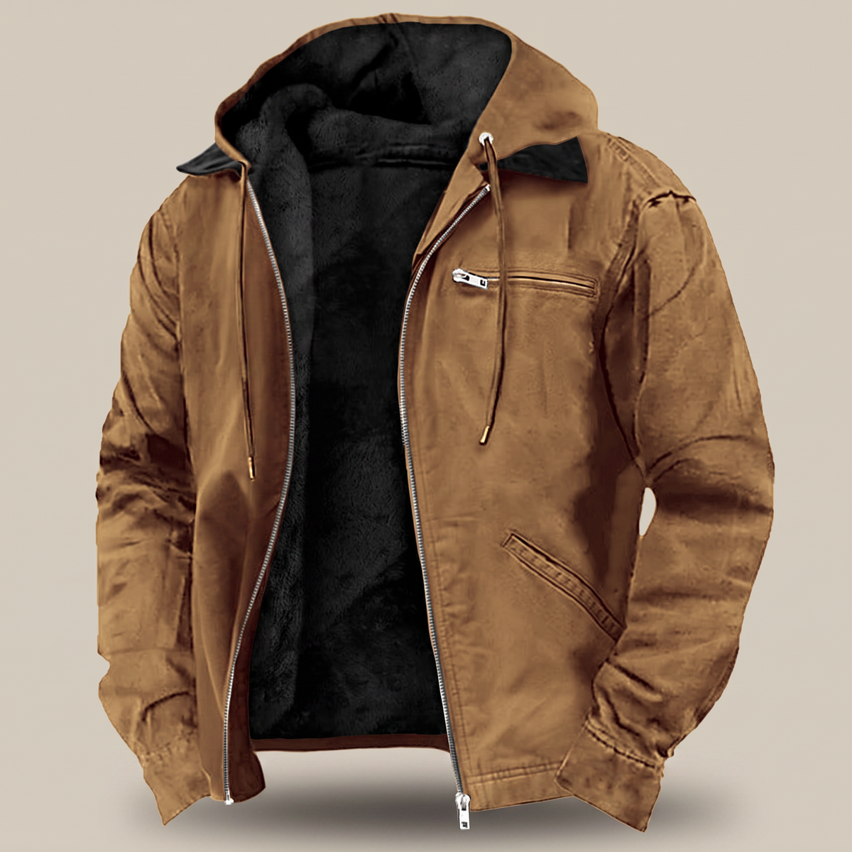 Brampton - Men’s Fleece-Lined Canvas Hooded Jacket