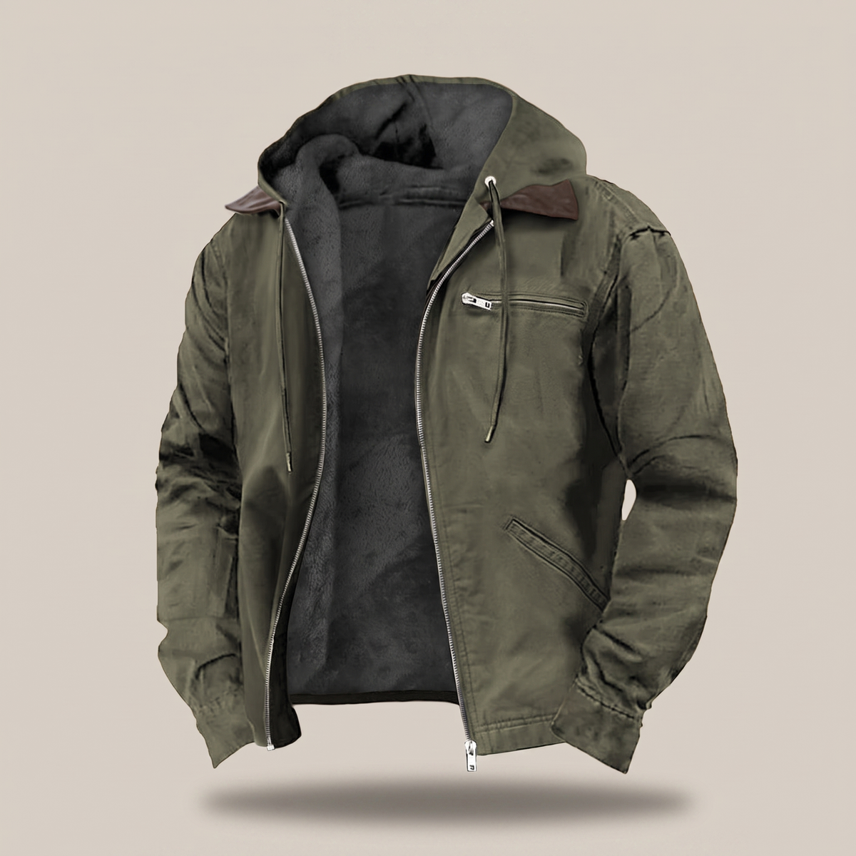 Brampton - Men’s Fleece-Lined Canvas Hooded Jacket
