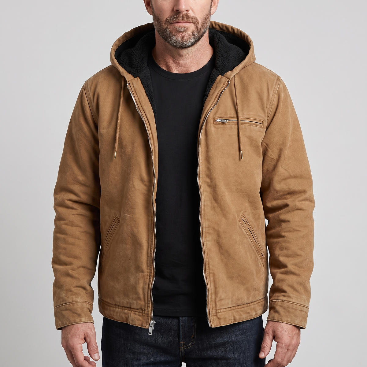 Brampton - Men’s Fleece-Lined Canvas Hooded Jacket