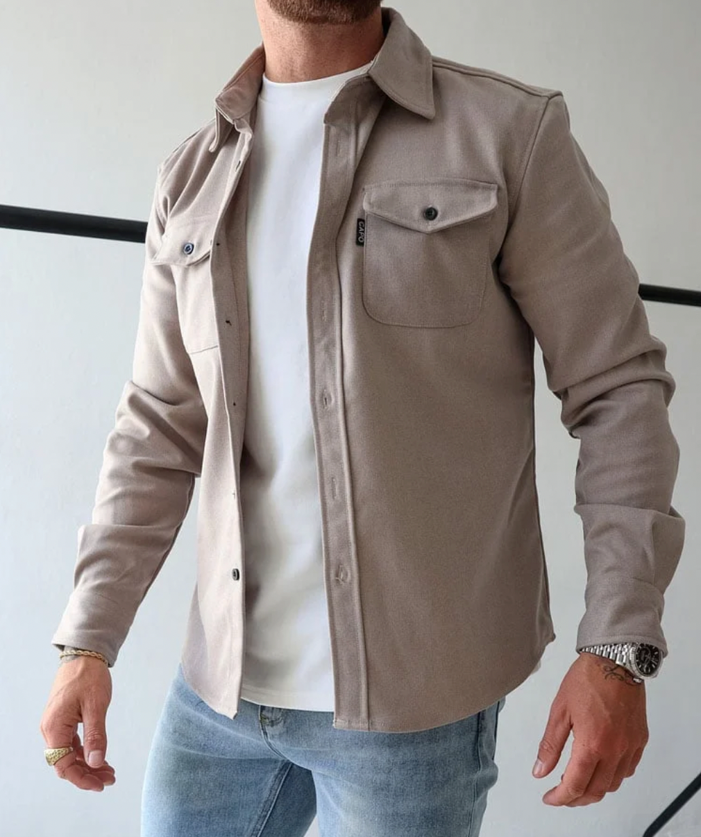 Men’s Button-Up Overshirt with Chest Pockets – Elmbridge