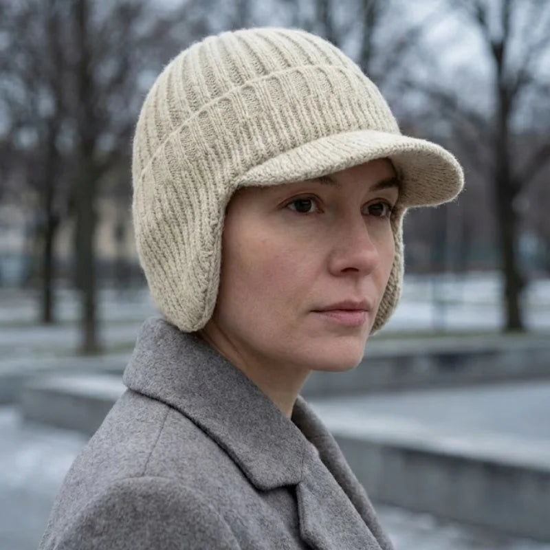 Unisex Knitted Winter Hat with Peak & Ear Coverage – Northwick