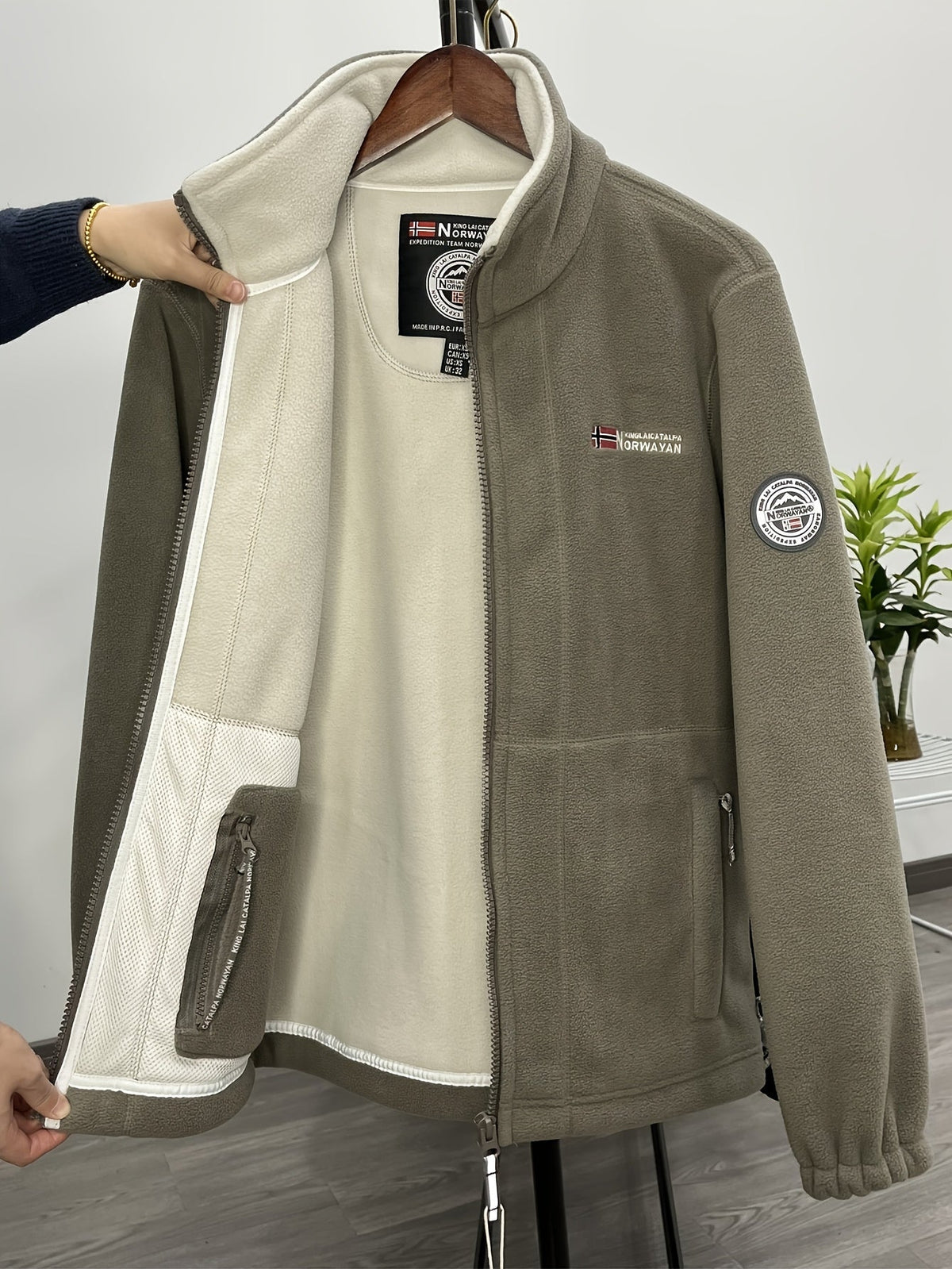 Men’s Full-Zip Fleece Jacket with Stand Collar – Alderwick