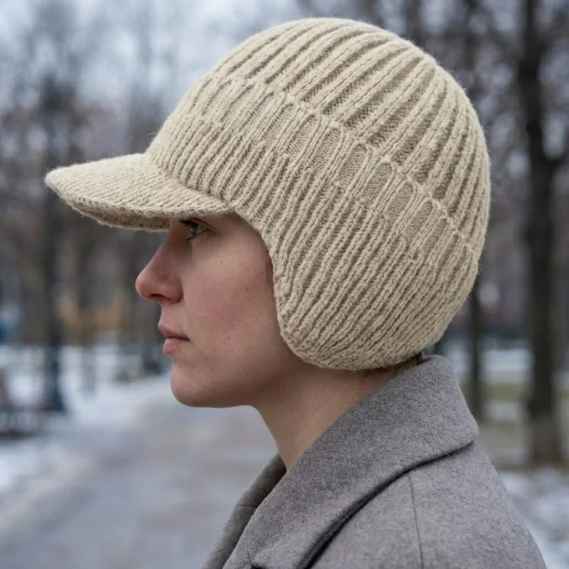 Unisex Knitted Winter Hat with Peak & Ear Coverage – Northwick
