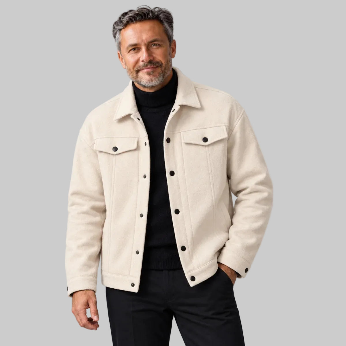 Men’s Trucker Jacket with Press-Stud Fastening – Hartwell