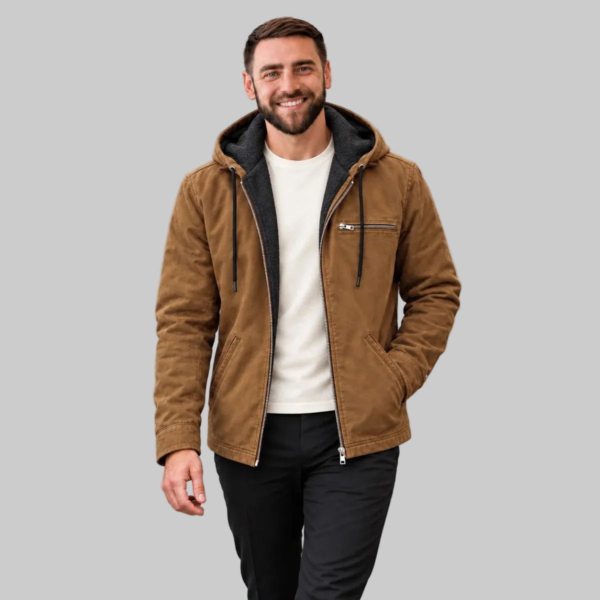 Men’s Fleece-Lined Hooded Jacket