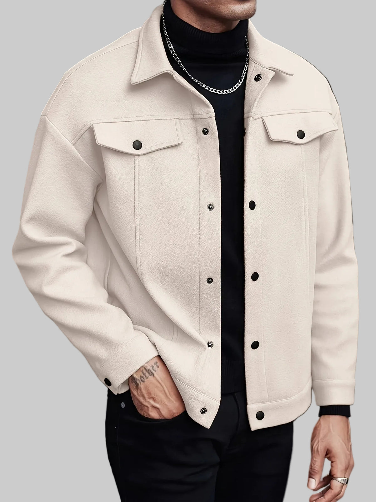 Men’s Trucker Jacket with Press-Stud Fastening – Hartwell