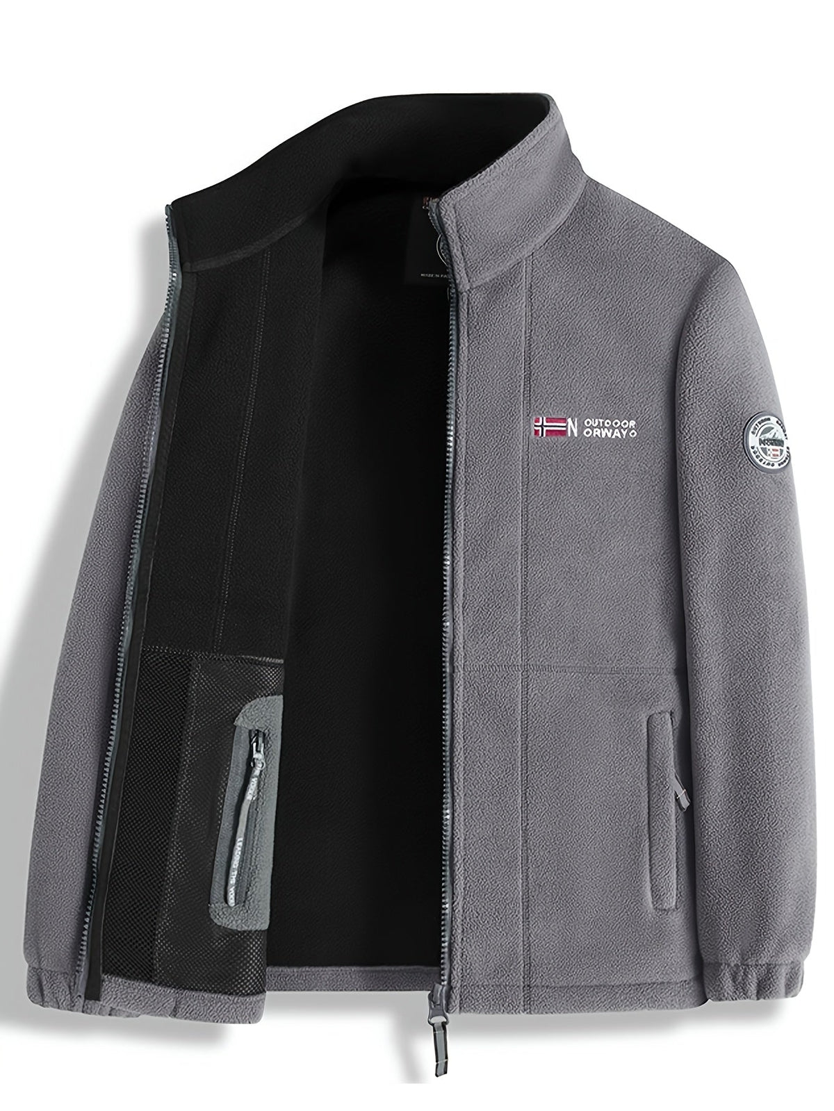 Men’s Full-Zip Fleece Jacket with Stand Collar – Alderwick