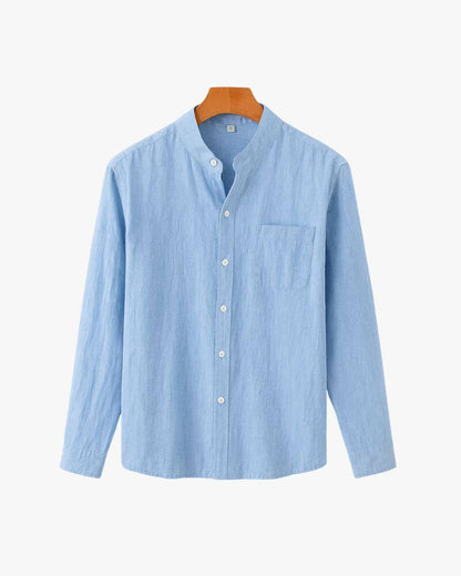 Éloi – Chemise col mao en lin - OPLX - Atelier Opulence