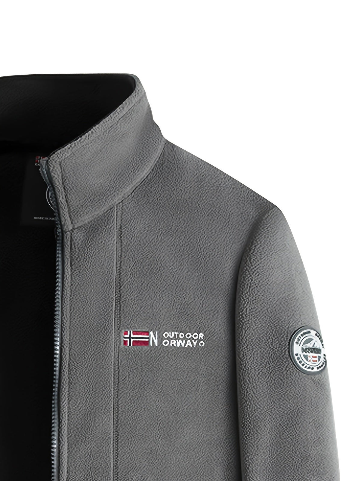 Men’s Full-Zip Fleece Jacket with Stand Collar – Alderwick