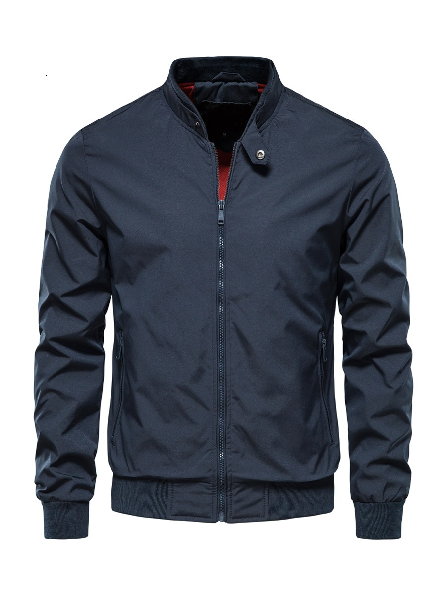 Men’s Zip-Up Bomber Jacket with Stand Collar – Kingsley