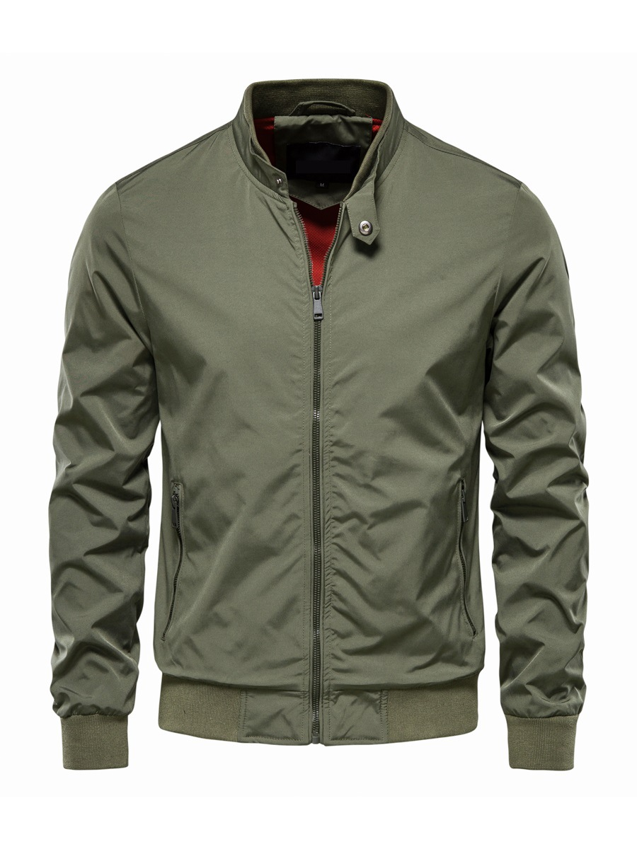 Men’s Zip-Up Bomber Jacket with Stand Collar – Kingsley