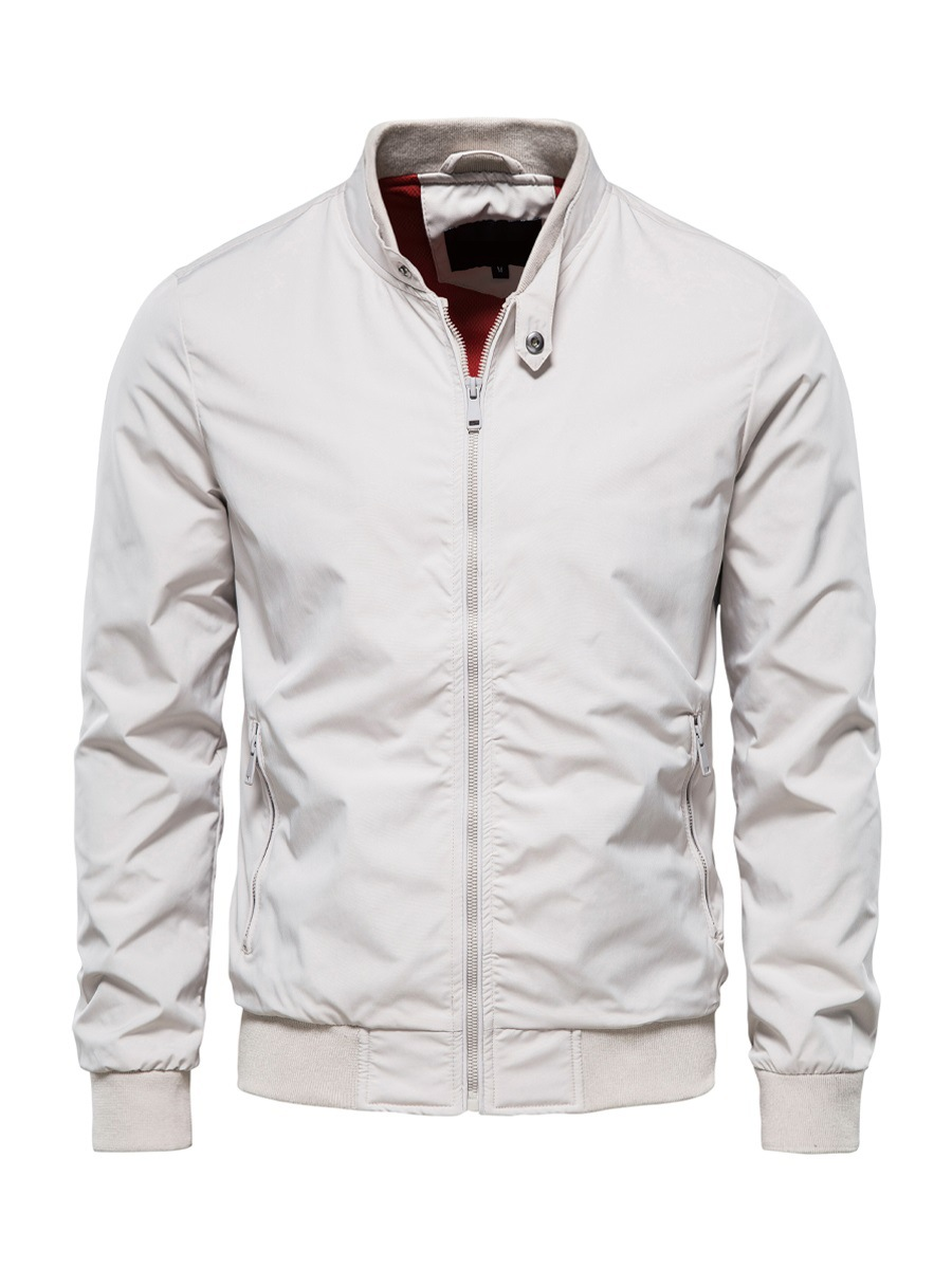 Men’s Zip-Up Bomber Jacket with Stand Collar – Kingsley