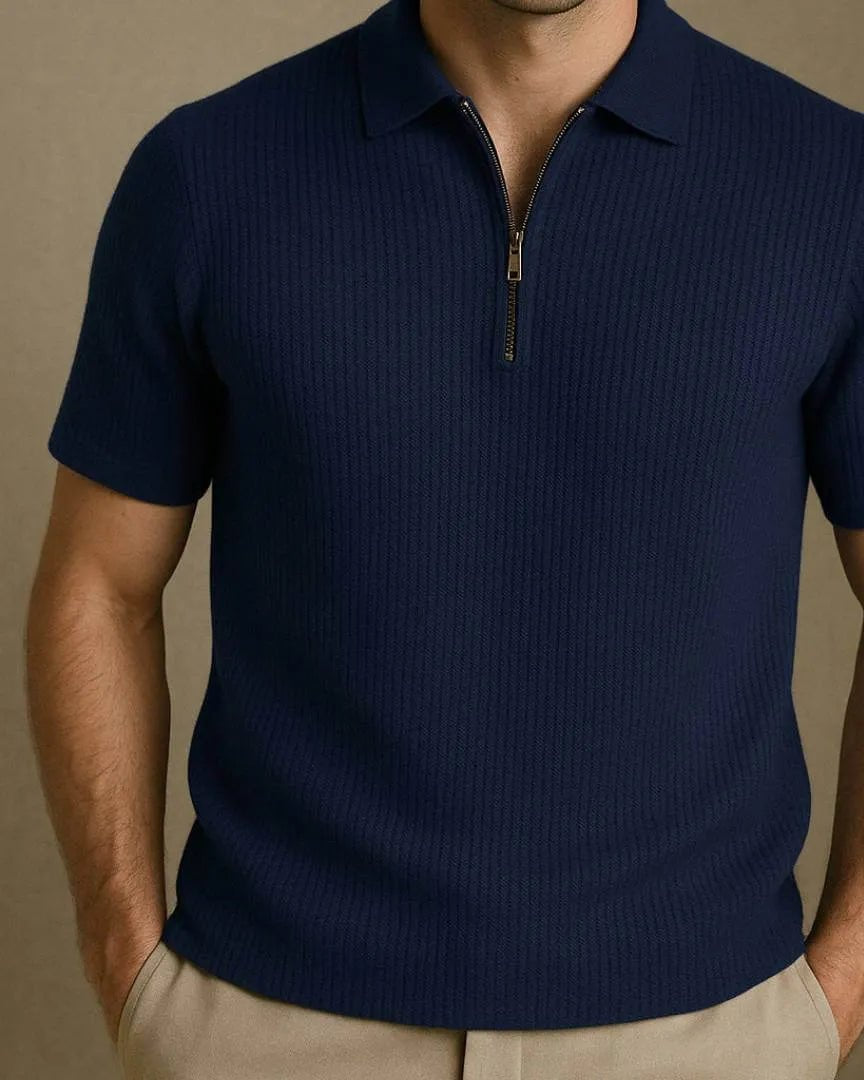 Marceau Polo Zippée Raffinée - OPLX - Atelier Opulence