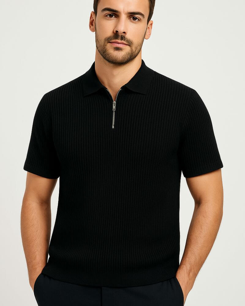 Marceau - Polo Zippée Raffinée - OPLX - Atelier Opulence
