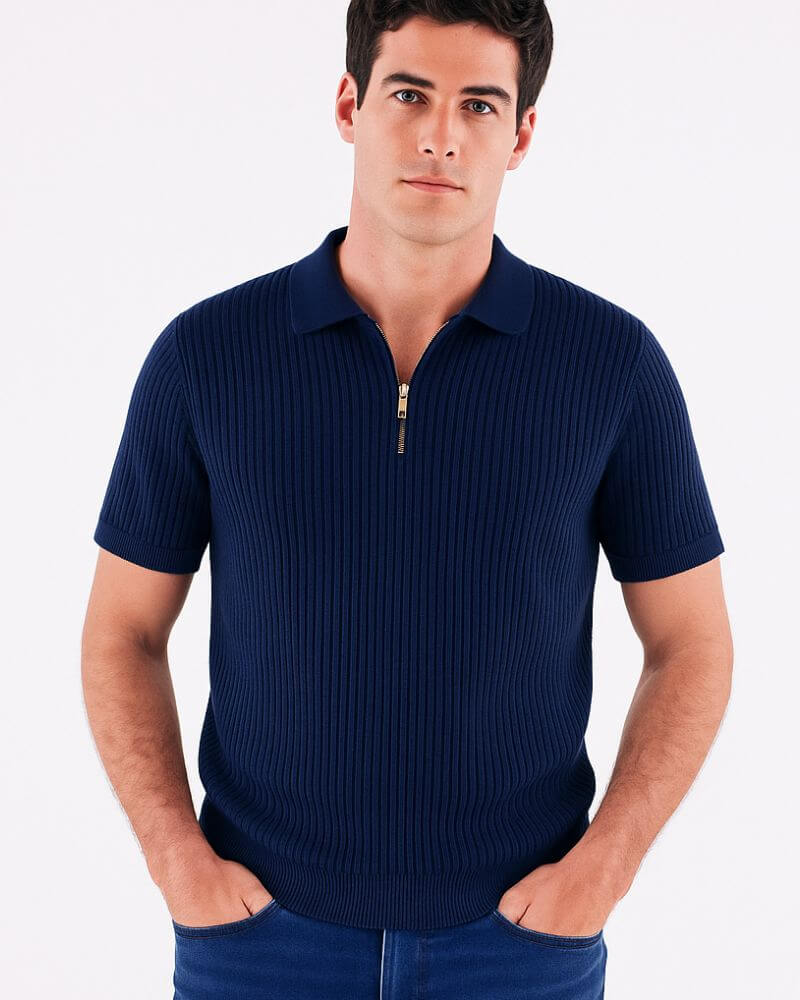Marceau - Polo Zippée Raffinée - OPLX - Atelier Opulence
