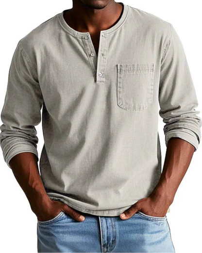 Thomas™ | Chemise Vintage à Manches Longues - OPLX - Atelier Opulence
